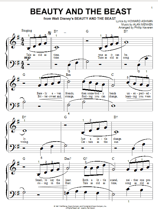 Product picture to: Beauty And The Beast (arr. Phillip Keveren)