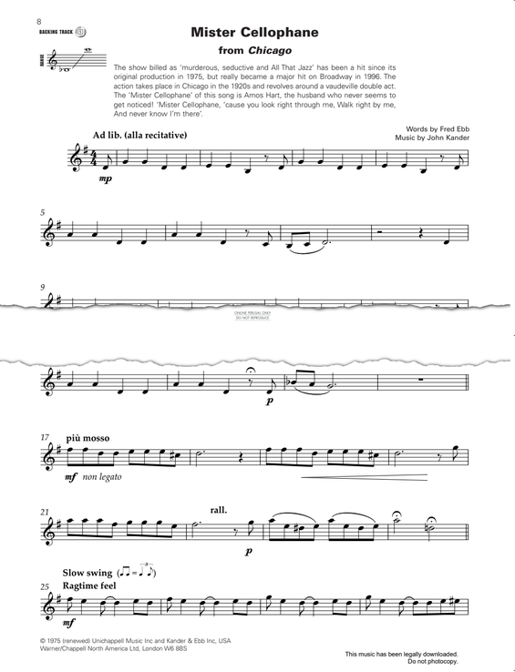 Product gallery: Page 1 of 1 Mister Cellophane, John Kander