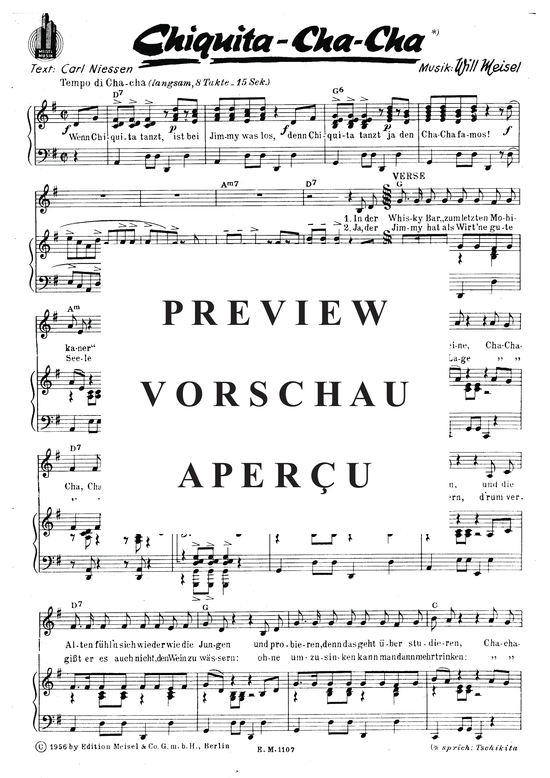 gallery: Chiquita-Cha-Cha , , Piano and Voice