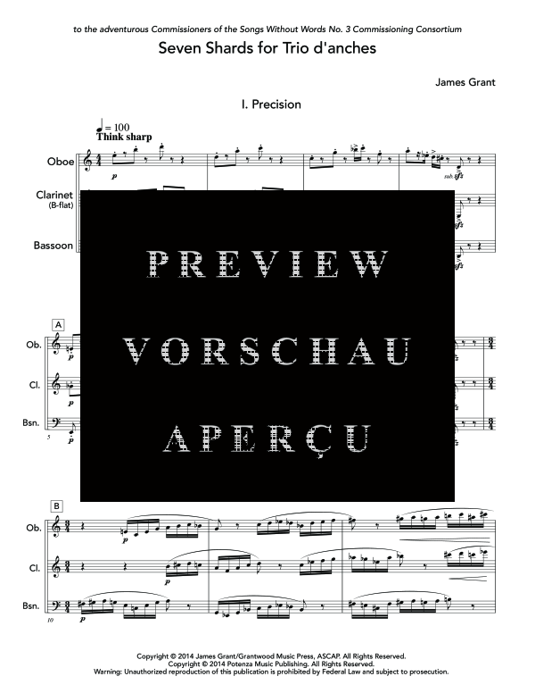 Product gallery: Page 7 of 11 Seven Shards, , (woodwind trio oboe/flute, clarinet and bassoon)