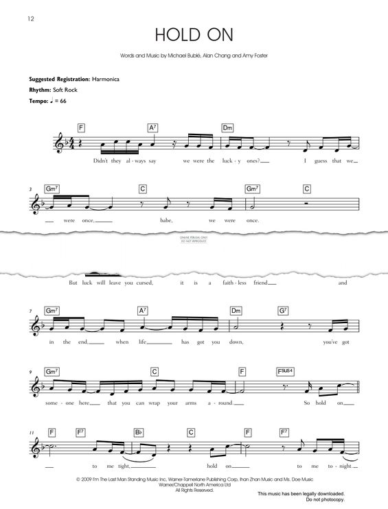 Produktgalerie: Seite 1 von 1 Hold On, Michael Bublé, Gesang, Gitarre, Keyboard