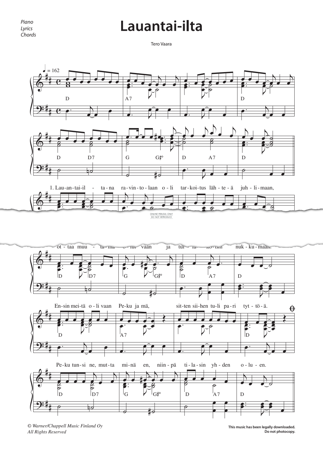 Produktgalerie: Seite 1 von 1 Lauantai-ilta, , Gesang, Gitarre, Klavier
