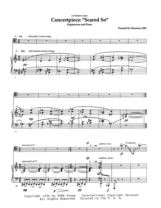 Product picture to: Concert Piece (Scared So) Don Sherman