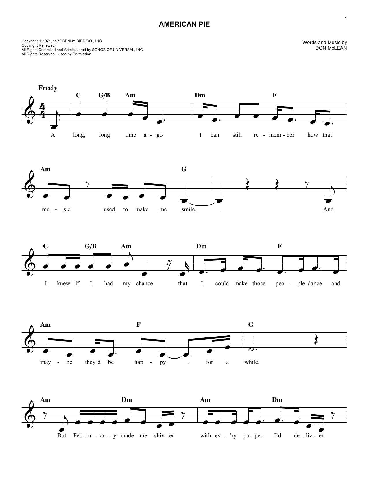 Produktgalerie: Seite 1 von 1 American Pie, Don McLean