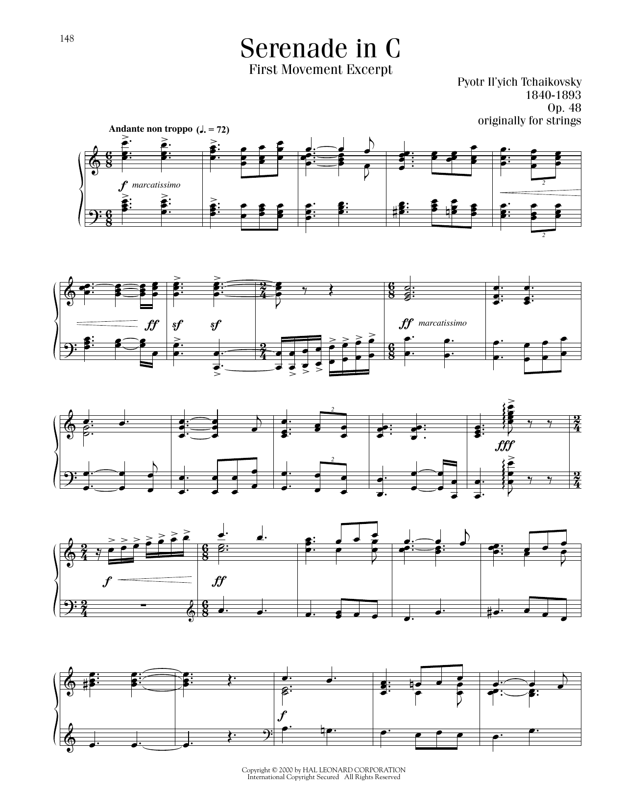 Produktbild zu: Serenade In C, Op. 48, First Movement Excerpt