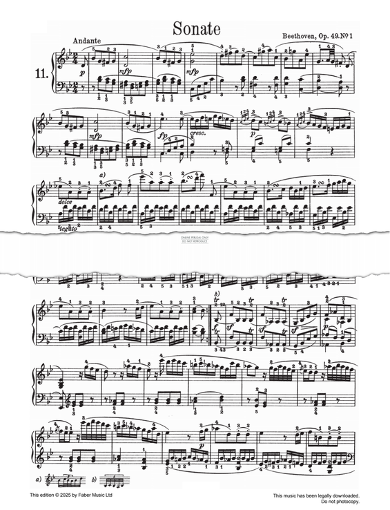 Produktgalerie: Seite 1 von 1 Sonata in G minor Op. 49 No. 1, Ludwig van Beethoven, Klavier