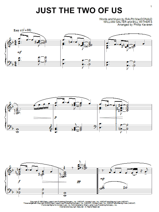 Product gallery: Page 1 of 1 Just The Two Of Us (arr. Phillip Keveren), Grover Washington Jr. feat. Bill Withers