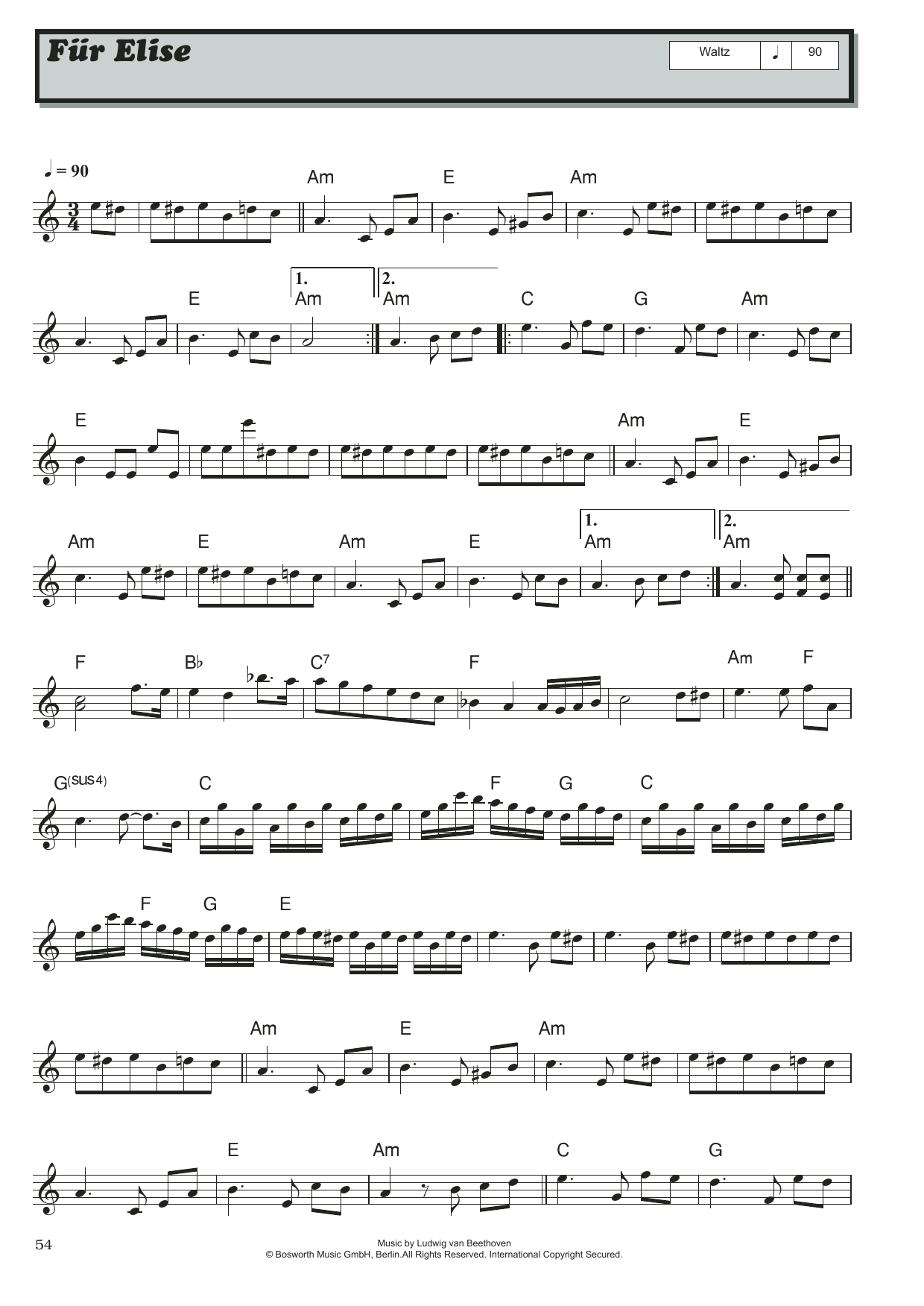 Produktgalerie: Seite 1 von 1 Bagatelle In A Minor "Fur Elise," WoO 59, Ludwig Van Beethoven