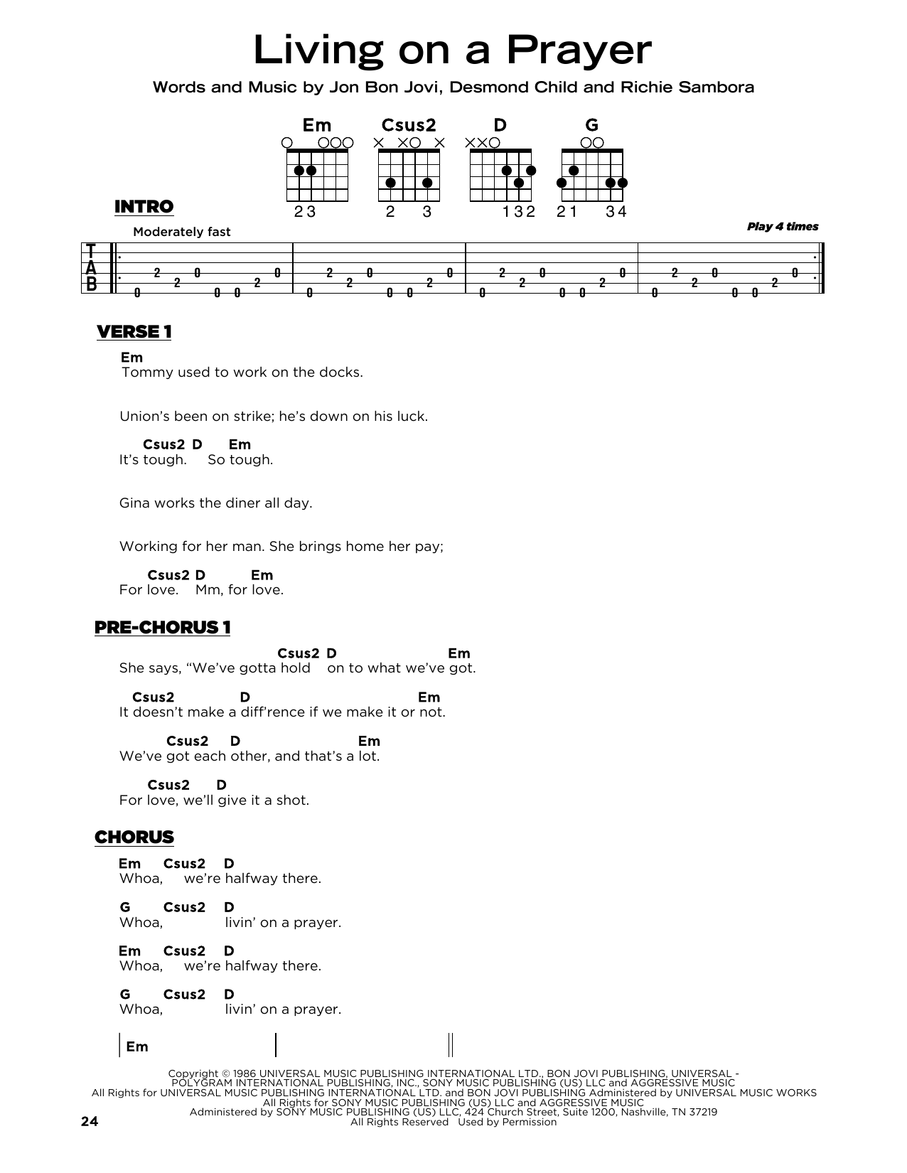 Product picture to:  Livin' On A Prayer - Bon Jovi
