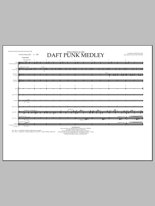 Produktbild zu:  Daft Punk Medley - Percussion Score - Tom Wallace
