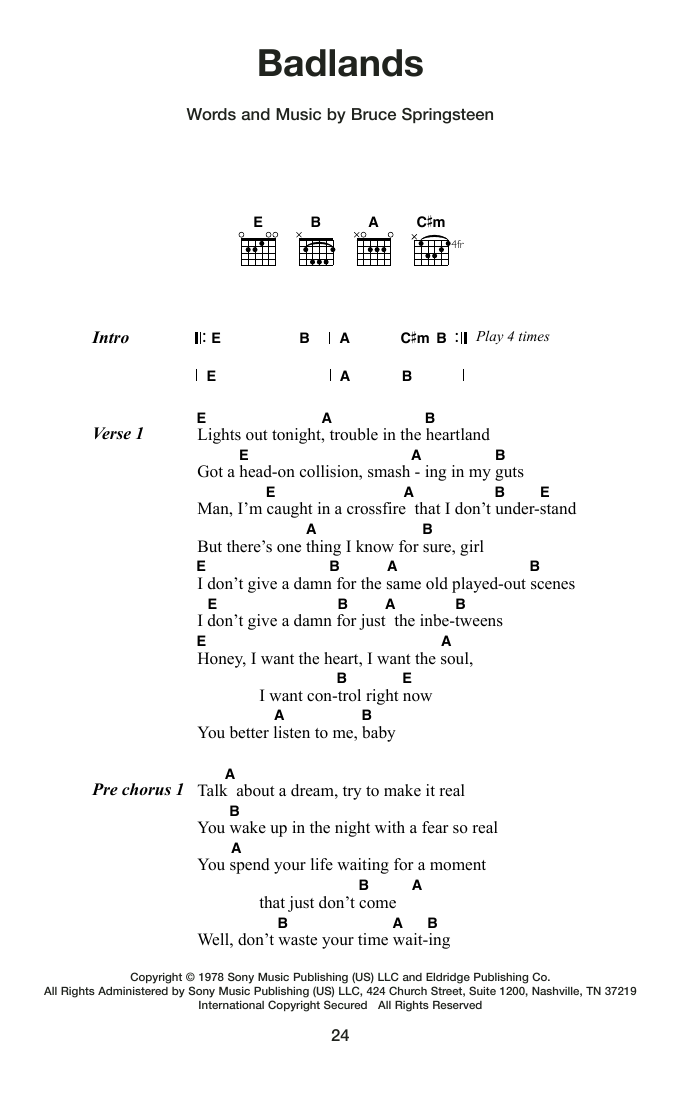 Produktgalerie: Seite 1 von 1 Badlands, Bruce Springsteen, Gitarre