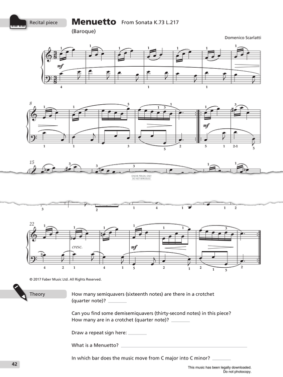 Produktgalerie: Seite 1 von 1 Menuetto, Domenico Scarlatti, Klavier