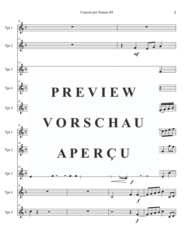 Product gallery: Page 5 of 11 Canzon per Sonare #4, , Trumpet Quintet