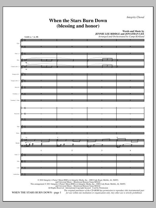 Produktgalerie: Seite 1 von 1 When The Stars Burn Down (Blessing And Honor) - Full Score, Camp Kirkland, Chor
