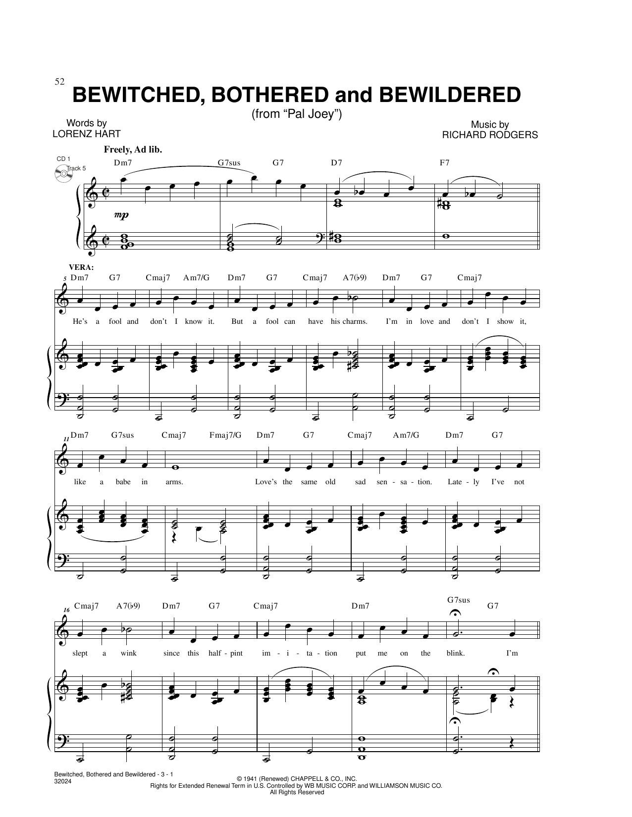 Product picture to: Bewitched (from Pal Joey)