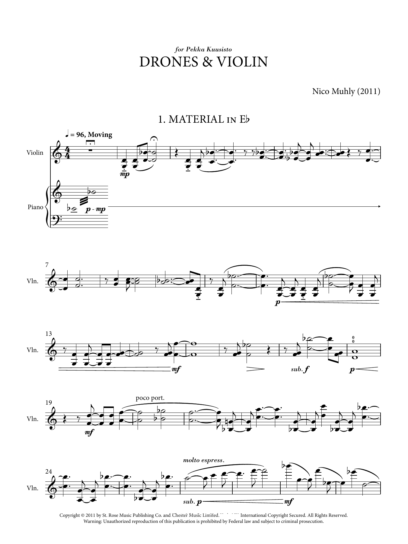 Product gallery: Page 1 of 1 Drones And Violin, Nico Muhly