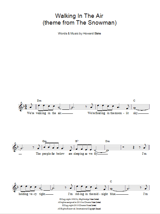 Product gallery: Page 1 of 1 Walking In The Air (theme from The Snowman), Howard Blake