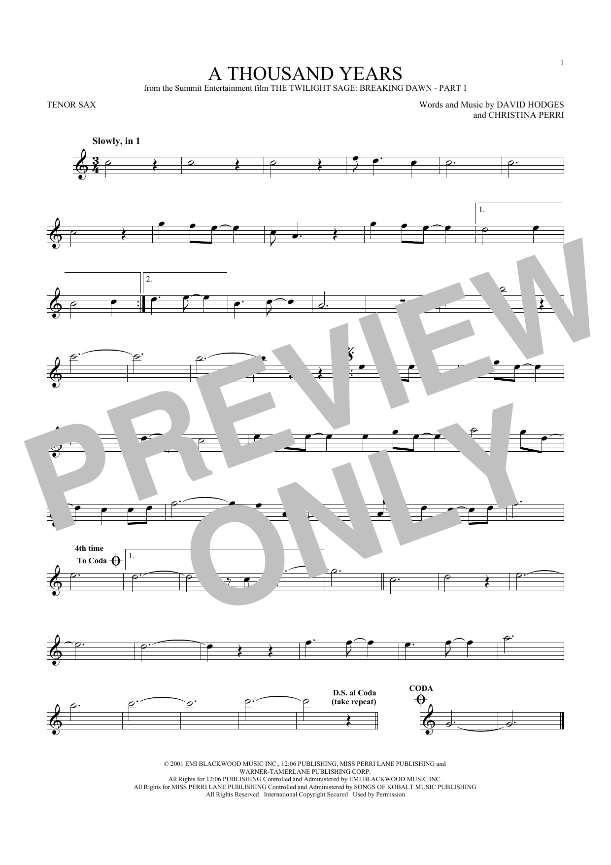 Product gallery: Page 1 of 1 A Thousand Years, Christina Perri