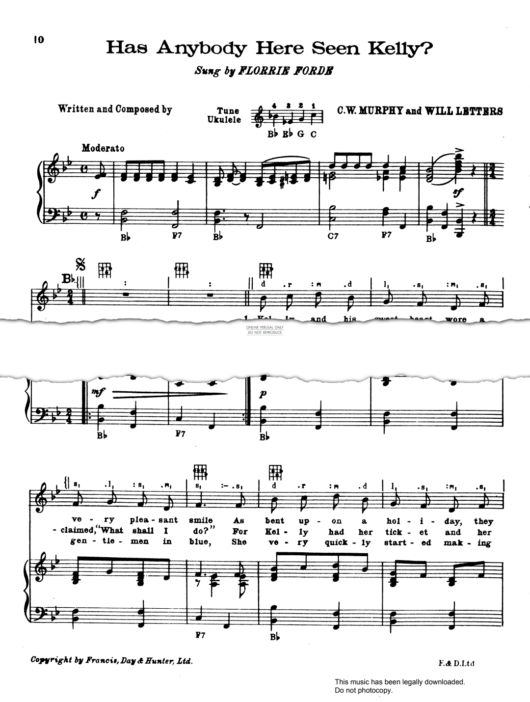 Product gallery: Page 1 of 1 Has Anybody Here Seen Kelly?, Florrie Forde