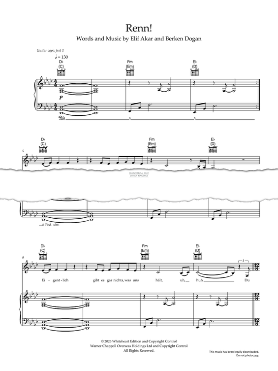 Produktgalerie: Seite 1 von 1 Renn!, Ayliva, Gesang, Gitarre, Klavier