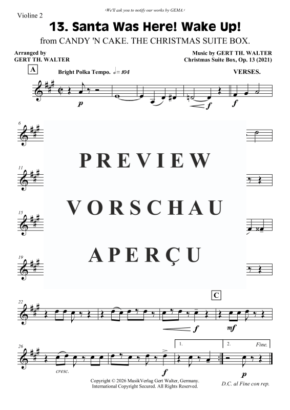 Produktgalerie: Seite 6 von 9 Santa Was Here! Wake Up!, , Streicher Quartett