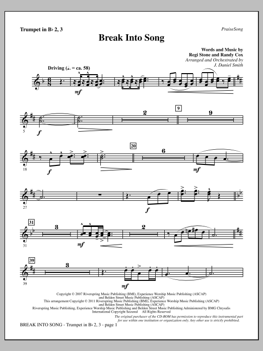 Produktgalerie: Seite 1 von 1 Break Into Song - Trumpet 2 & 3, J. Daniel Smith, Chor
