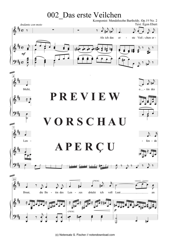 Product gallery: Page 2 of 4 Das erste Veilchen , , Piano and Voice