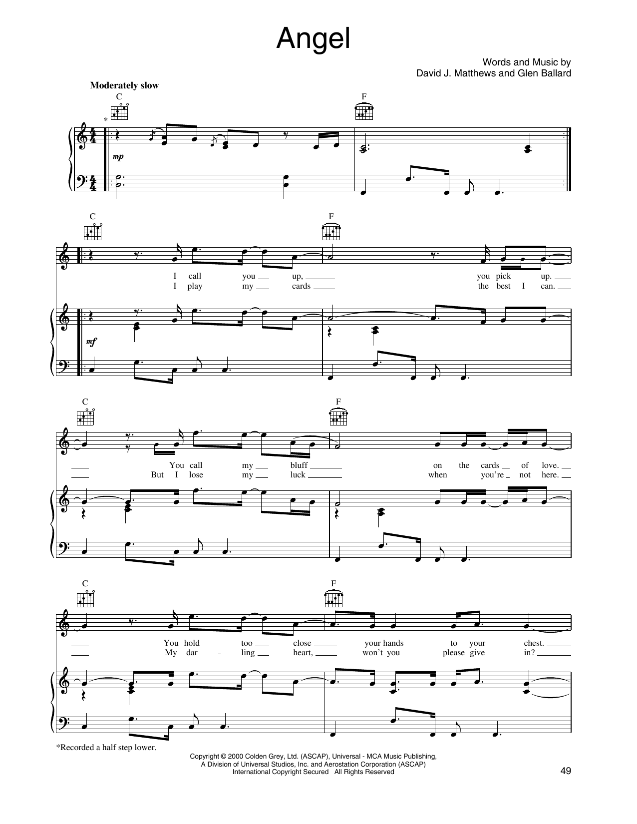 Produktgalerie: Seite 1 von 1 Angel, Dave Matthews Band, Gesang, Gitarre, Klavier