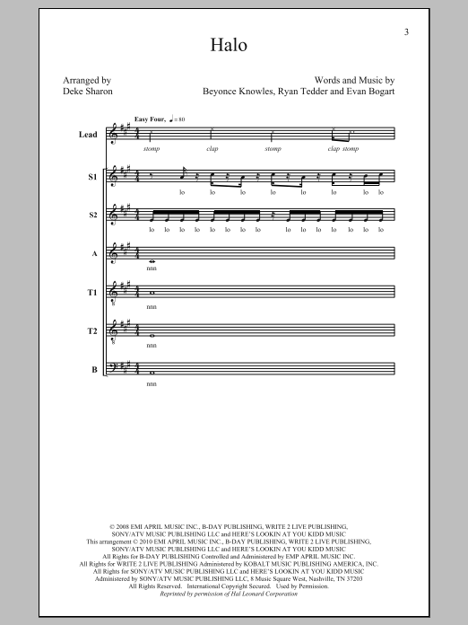 Produktbild zu: Halo (arr. Deke Sharon)