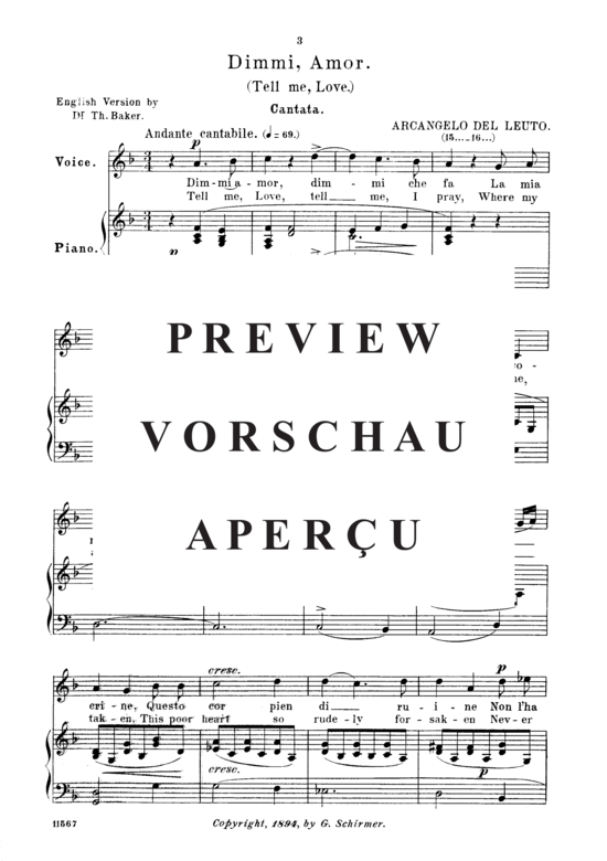 Product gallery: Page 2 of 4 Dimmi Amor, Parisotti, Alessandro, Medium Voice and Piano