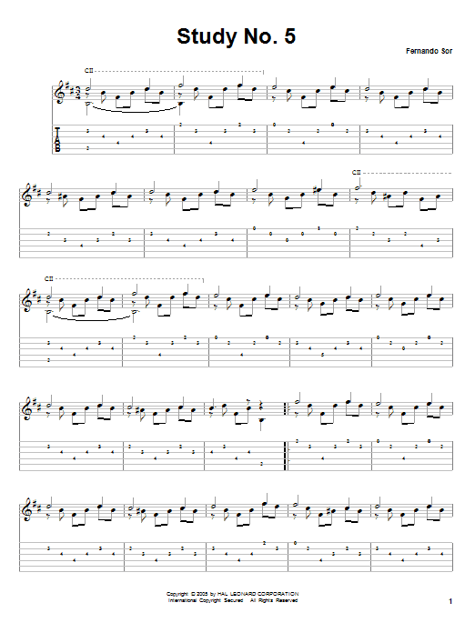 Product gallery: Page 1 of 1 Study No. 5, Fernando Sor
