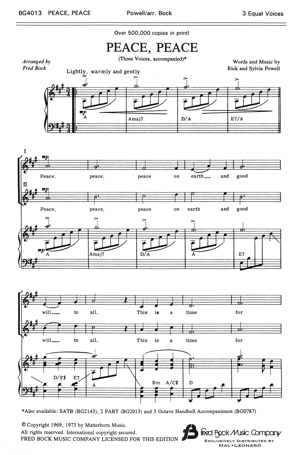 Produktbild zu: Peace, Peace (arr. Fred Bock)