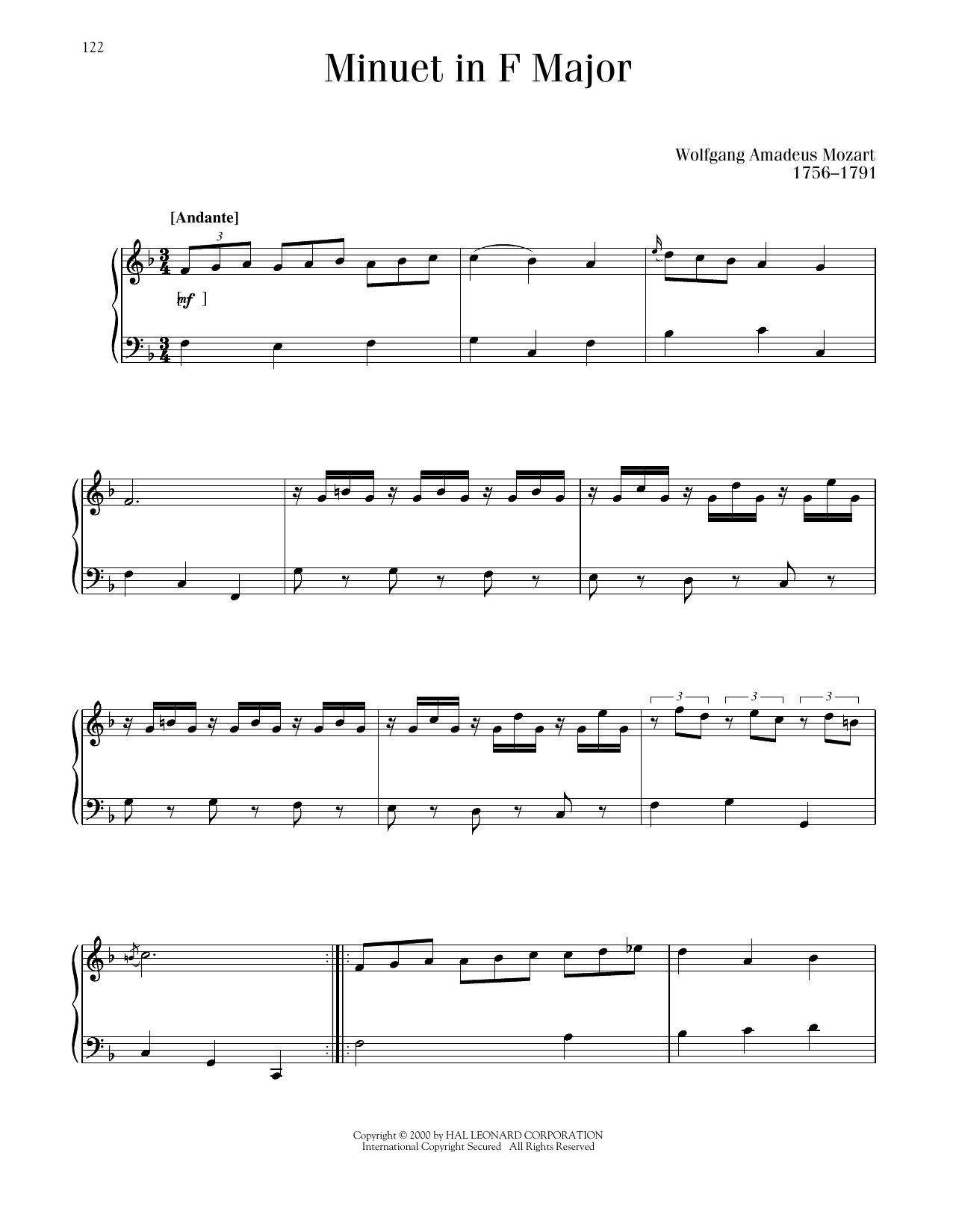 Produktbild zu: Minuet In F Major
