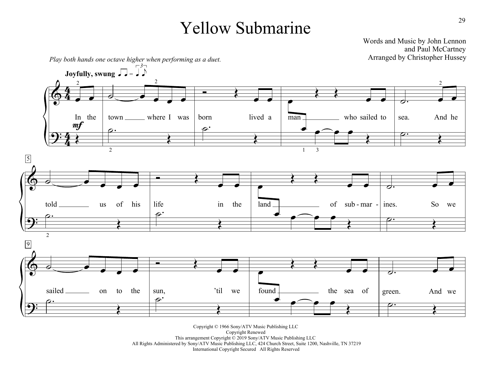 Product picture to: Yellow Submarine (arr. Christopher Hussey)