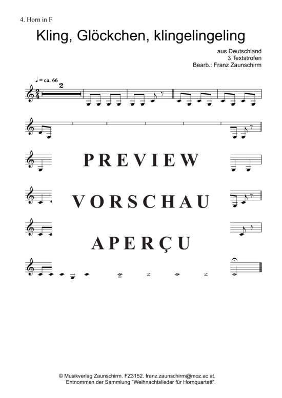 Product gallery: Page 6 of 6 Kling, Glöcklein kling , , (Horn Quartet)