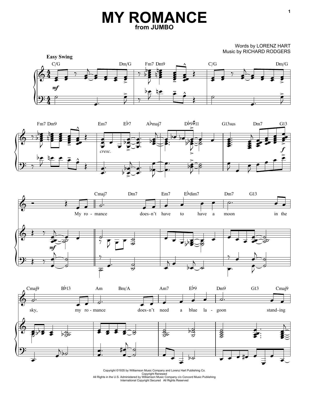 Produktbild zu: My Romance [Jazz version] (from Jumbo) (arr. Brent Edstrom)