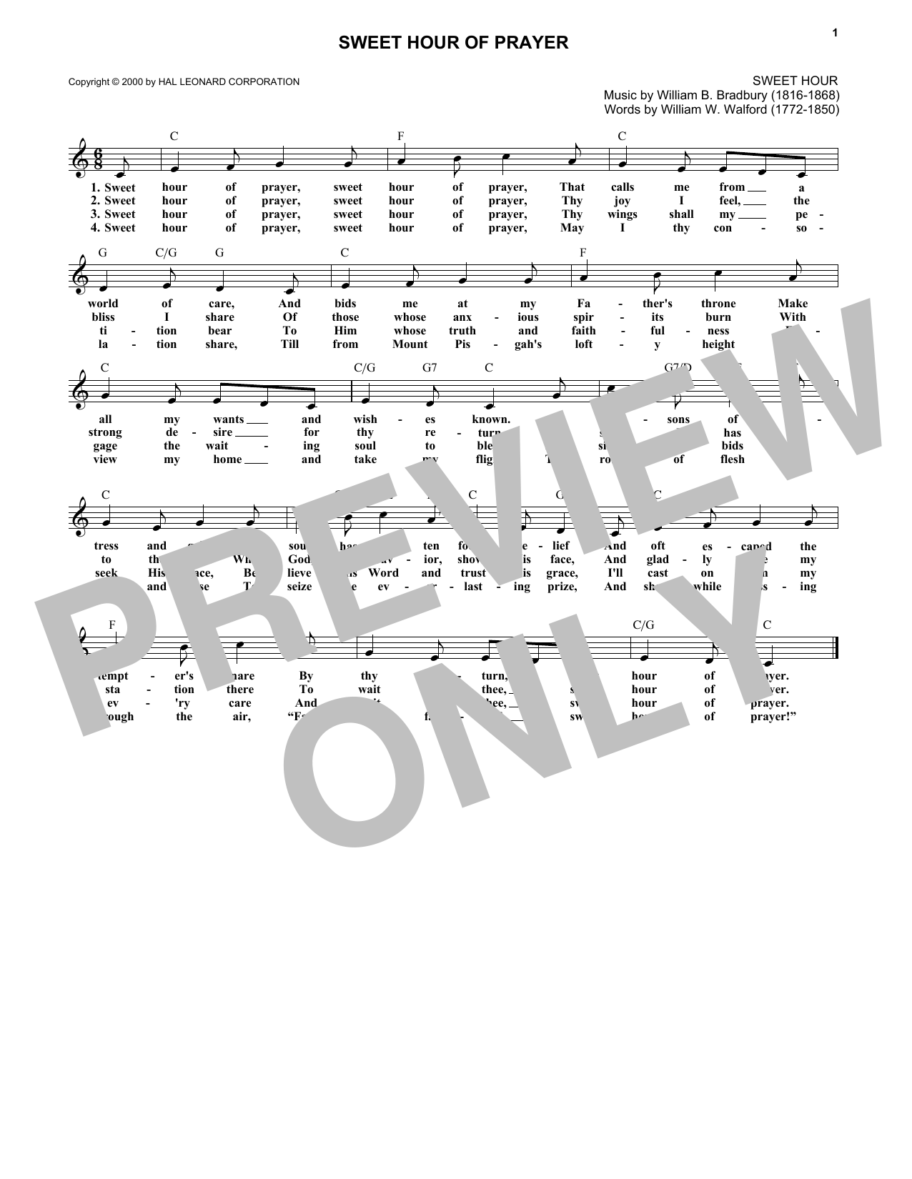 Product picture to: Sweet Hour Of Prayer