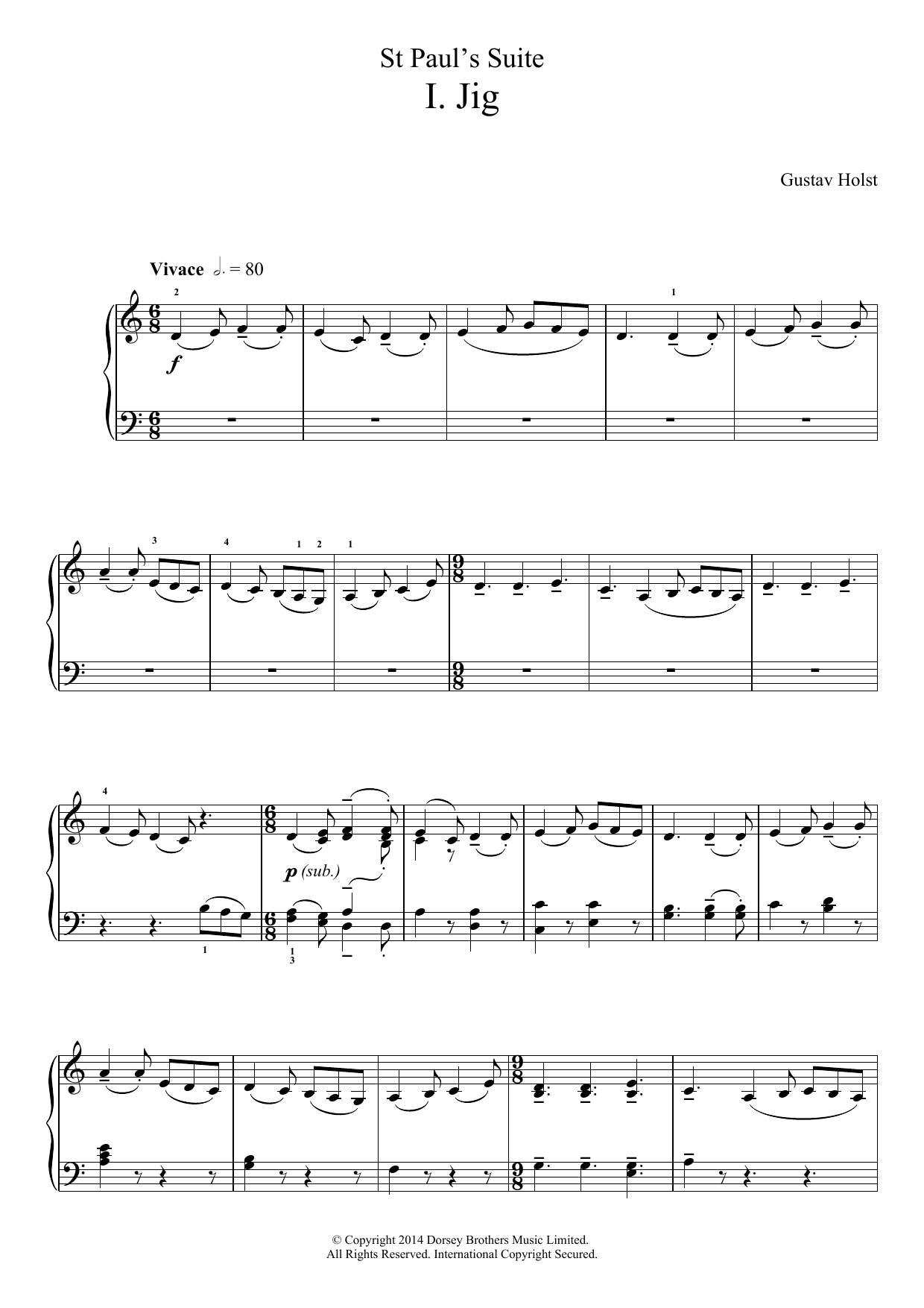 Product gallery: Page 1 of 1 St. Paul's Suite- I. Jig, Gustav Holst