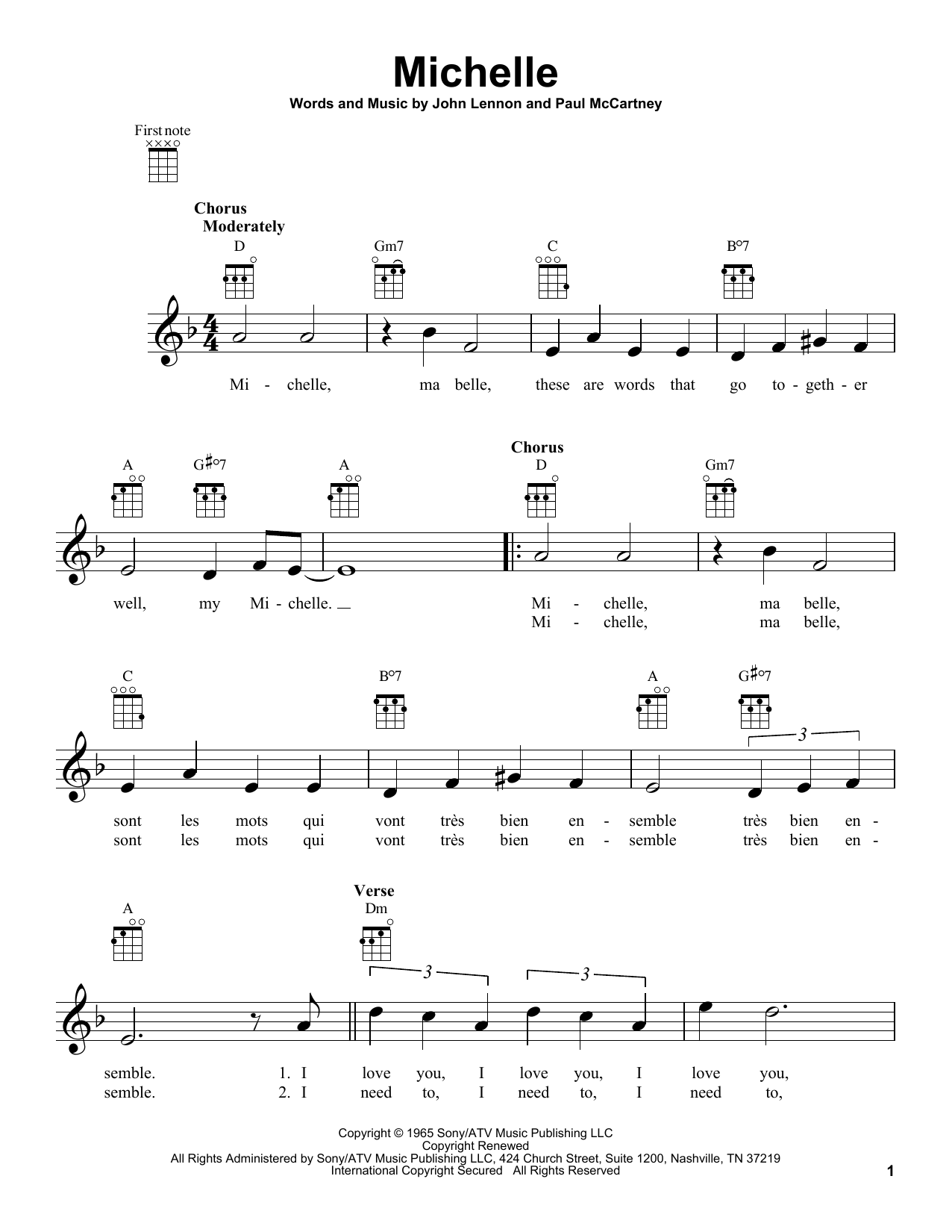 Produktgalerie: Seite 1 von 1 Michelle, The Beatles, Ukulele