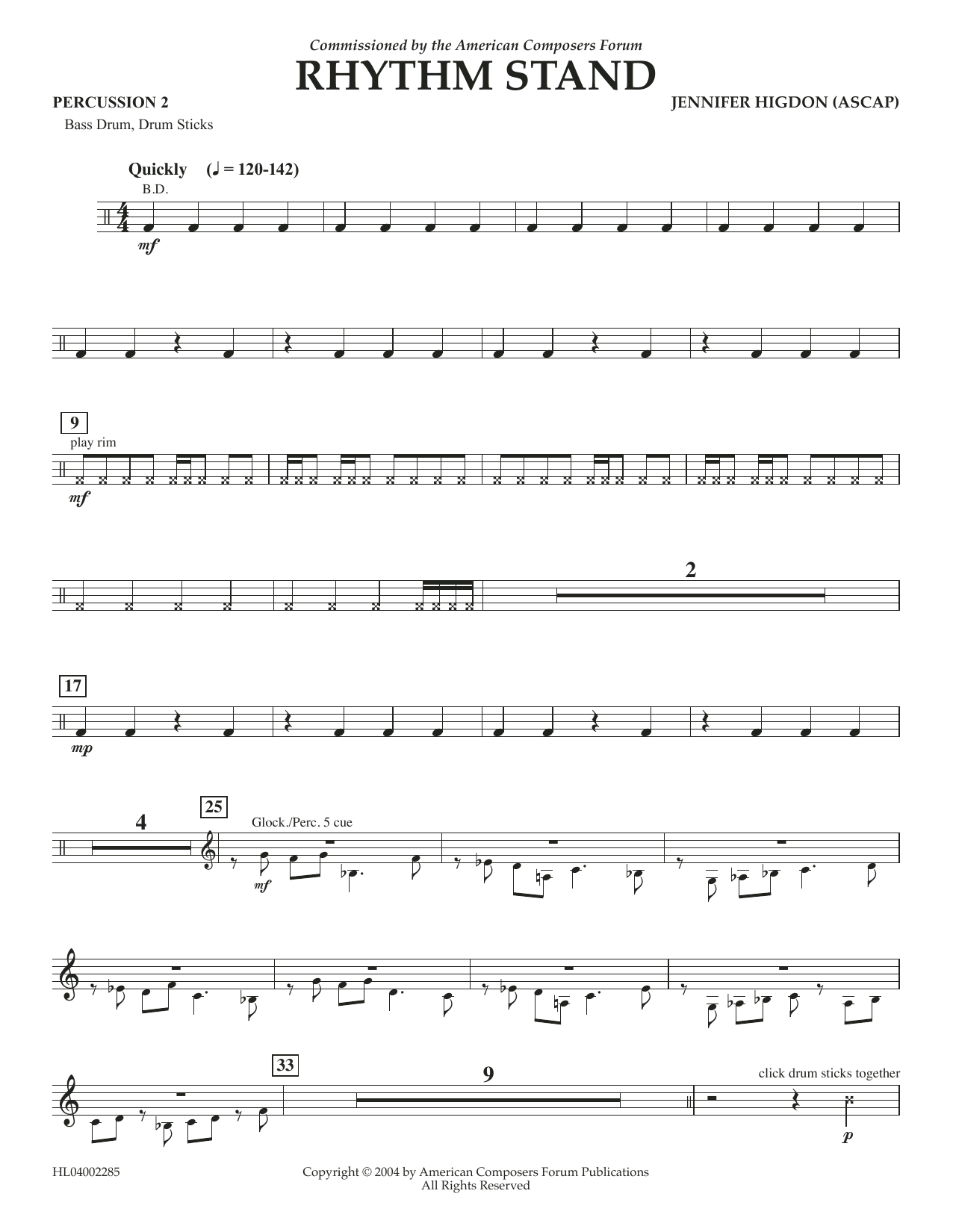 Produktgalerie: Seite 1 von 1 Rhythm Stand - Percussion 2, Jennifer Higdon, Ensemble