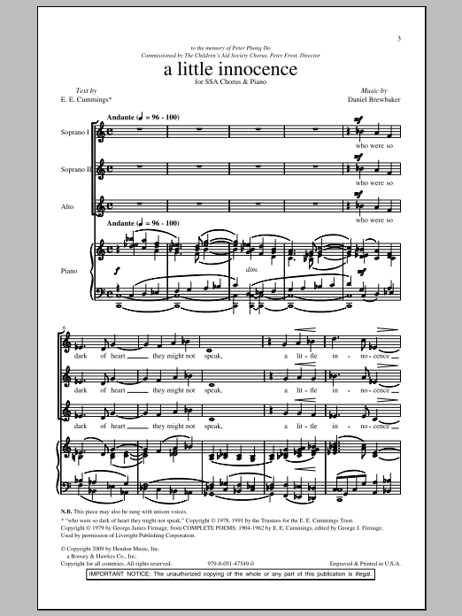 Produktgalerie: Seite 1 von 1 A Little Innocence, Daniel Brewbaker, Chor