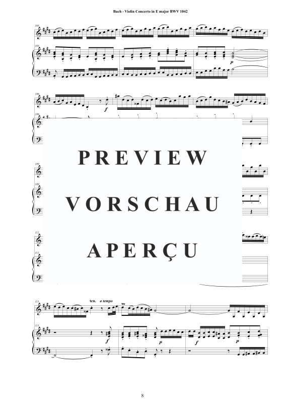 Produktgalerie: Seite 9 von 11 Violin Konzert E-Dur BWV 1042, , Violine und Klavier