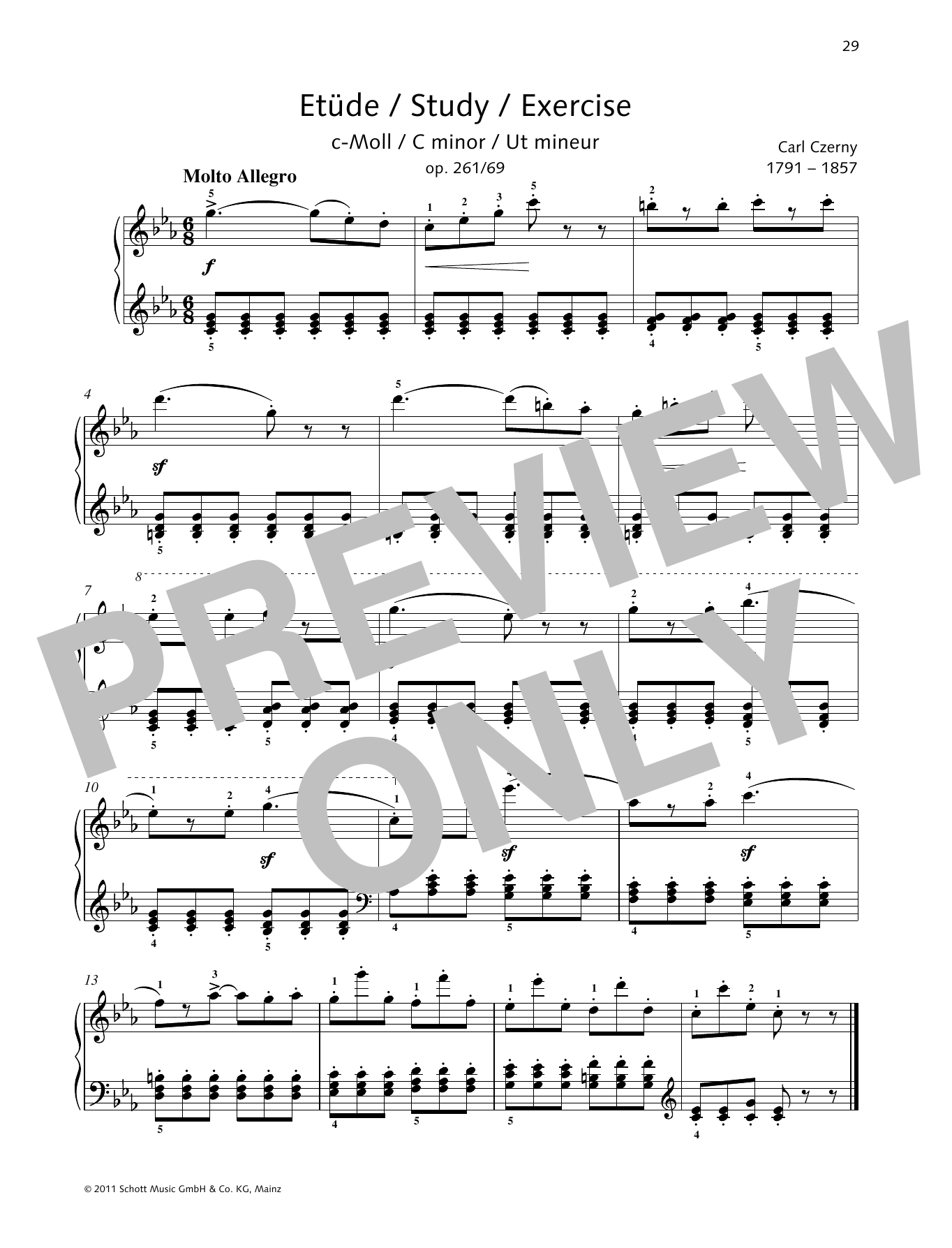 Product gallery: Page 1 of 1 Study C minor, Carl Czerny