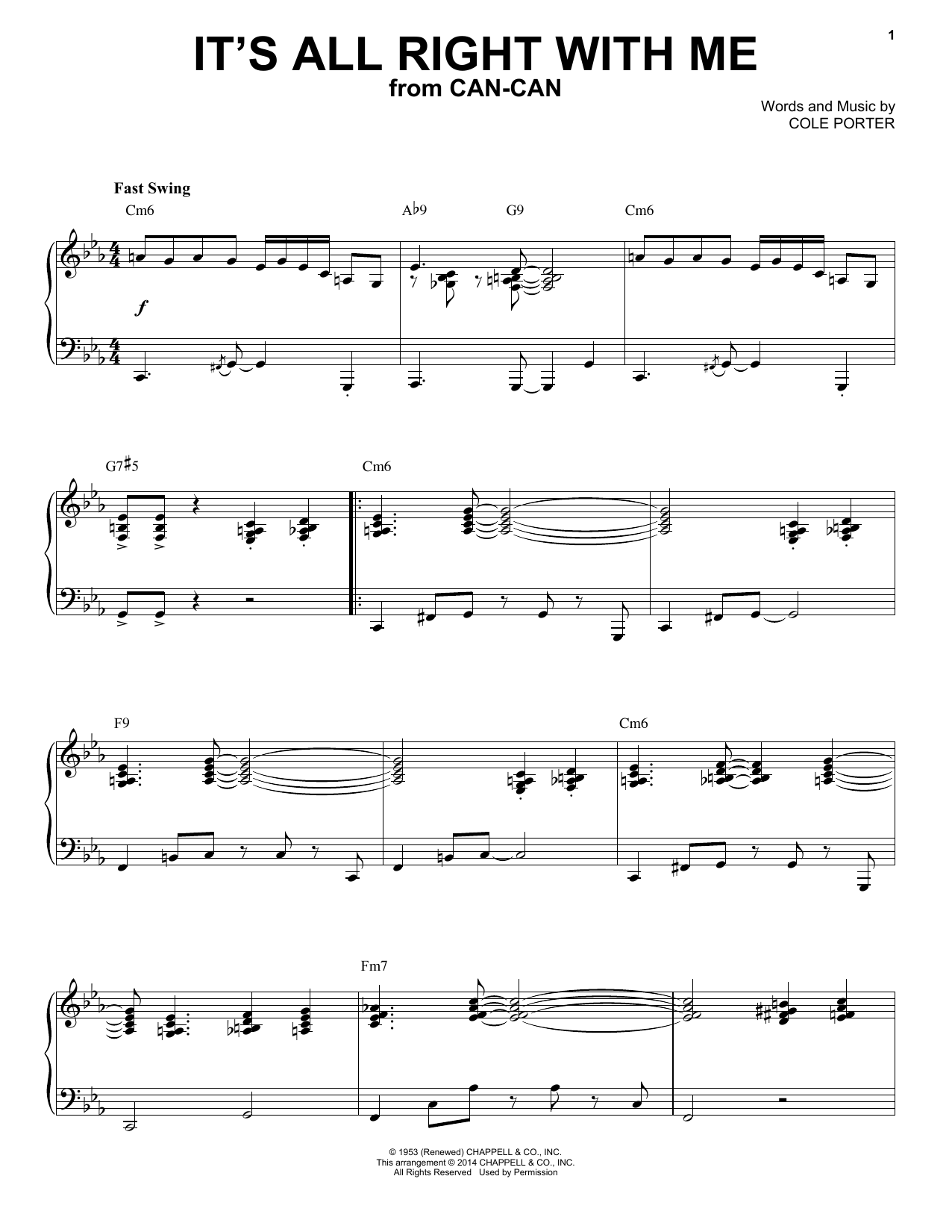 Product picture to: It's All Right With Me [Jazz version] (arr. Brent Edstrom)