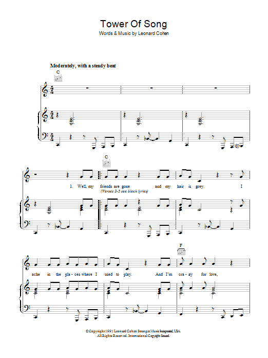 Produktgalerie: Seite 1 von 1 Tower Of Song, Leonard Cohen, Gesang, Gitarre, Klavier