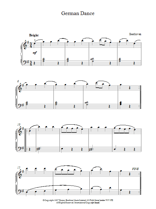 Product gallery: Page 1 of 1 German Dance, Ludwig Van Beethoven