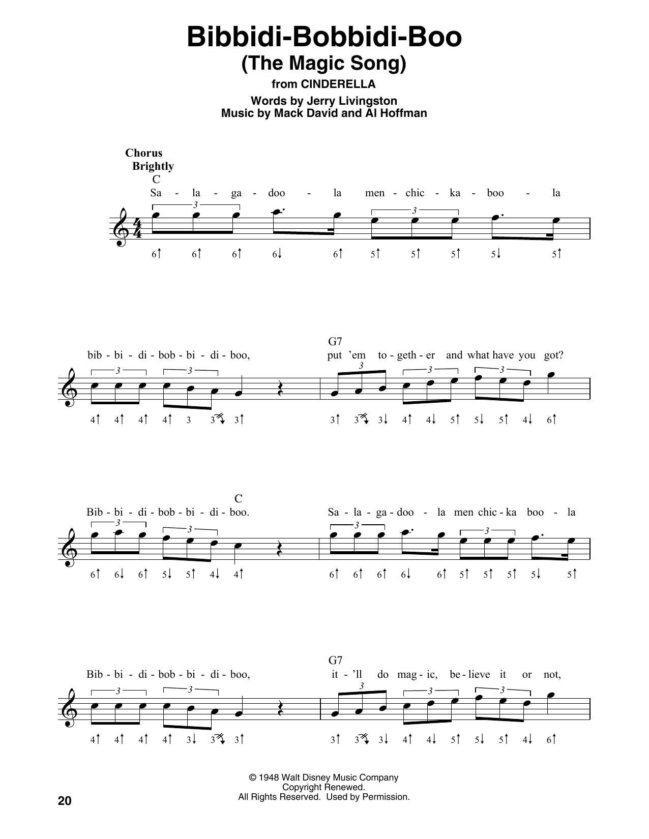 Product gallery: Page 1 of 1 Bibbidi-Bobbidi-Boo (The Magic Song) (from Cinderella), Verna Felton