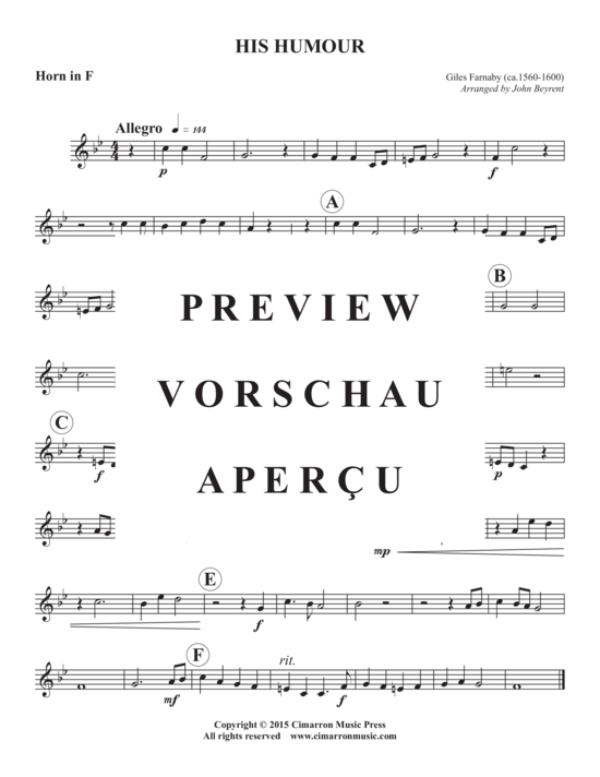 Produktgalerie: Seite 7 von 9 His Humour , , (Blechbläserquartett)