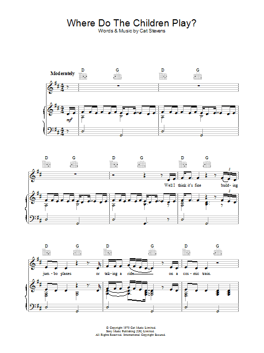 Produktgalerie: Seite 1 von 1 Where Do The Children Play?, Cat Stevens, Gesang, Gitarre, Klavier