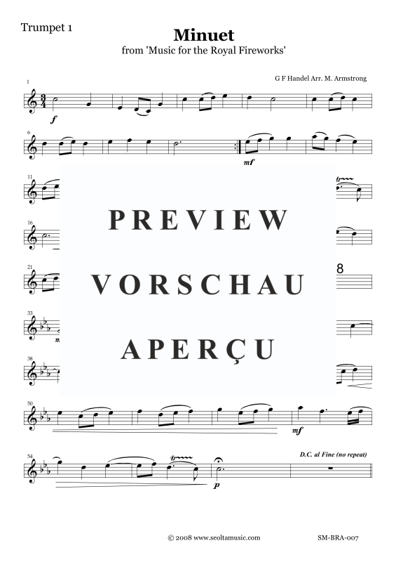 Produktgalerie: Seite 10 von 11 Menuett aus der Feuerwerksmusik, , Brass Ensemble